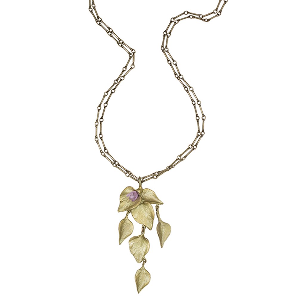 叶子吊坠项链银色季节